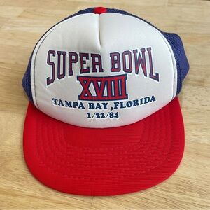 Vintage Red and Blue Super Bowl XVIII Hat